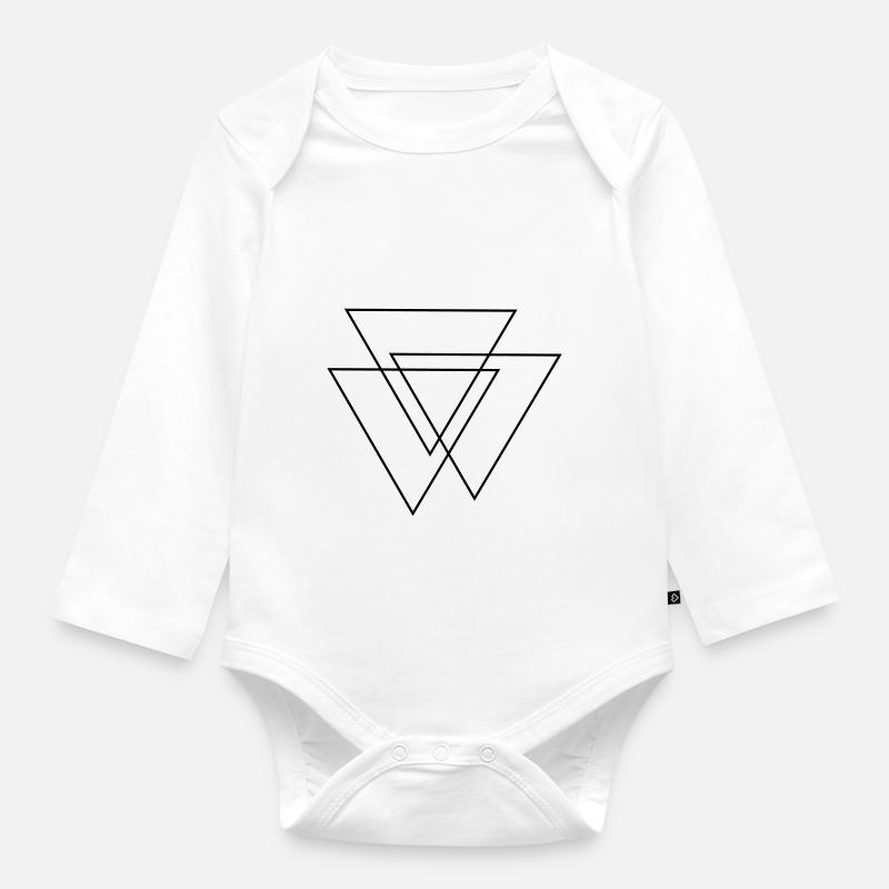 triangles Valknut - Body Bébé bio manches longues - blanc