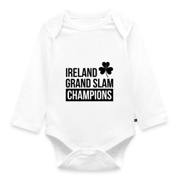 Ireland Rugby Grand Slam Champions - Organic Longsleeve Baby Bodysuit - white - Front