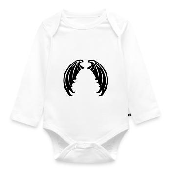Flügel von Vampiren oder Teufelchen - Baby Bio-Langarm-Body - Weiß - Vorne