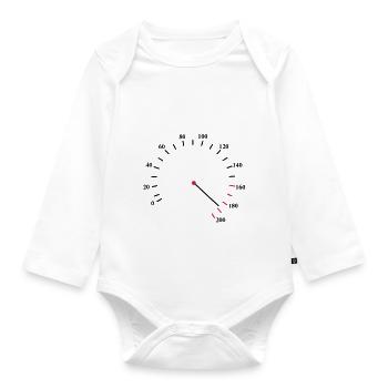 Tacho Schnell - Baby Bio-Langarm-Body - Weiß - Vorne