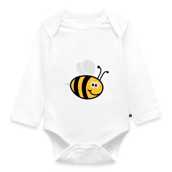 Bienchen 3C - Baby Bio-Langarm-Body - Weiß - Vorne