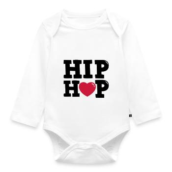 I heart Hip Hop - Baby Bio-Langarm-Body - Weiß - Vorne