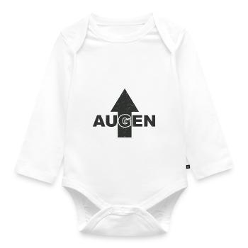 Achtung Augen hier Oben - Baby Bio-Langarm-Body - Weiß - Vorne