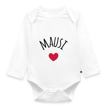 Mausi Kosename - Baby Bio-Langarm-Body - Weiß - Vorne