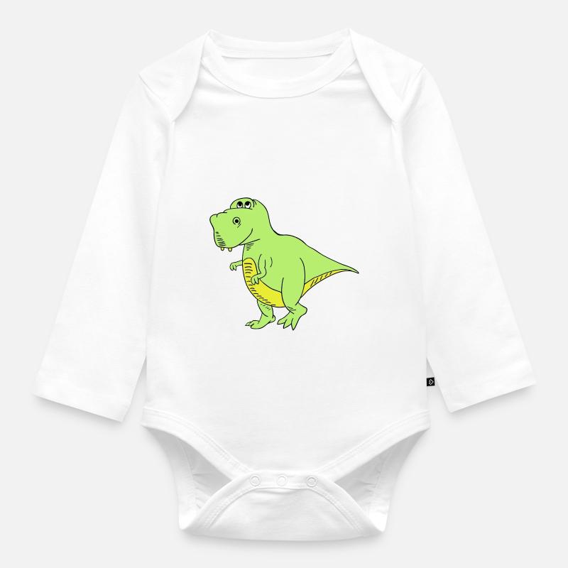 Trex - Baby Bio-Langarm-Body - Weiß