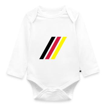 german stripe flag - Organic Longsleeve Baby Bodysuit - white - Front