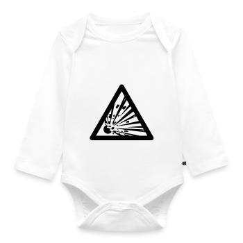 Hazard Symbol - Explosives - Organic Longsleeve Baby Bodysuit - white - Front