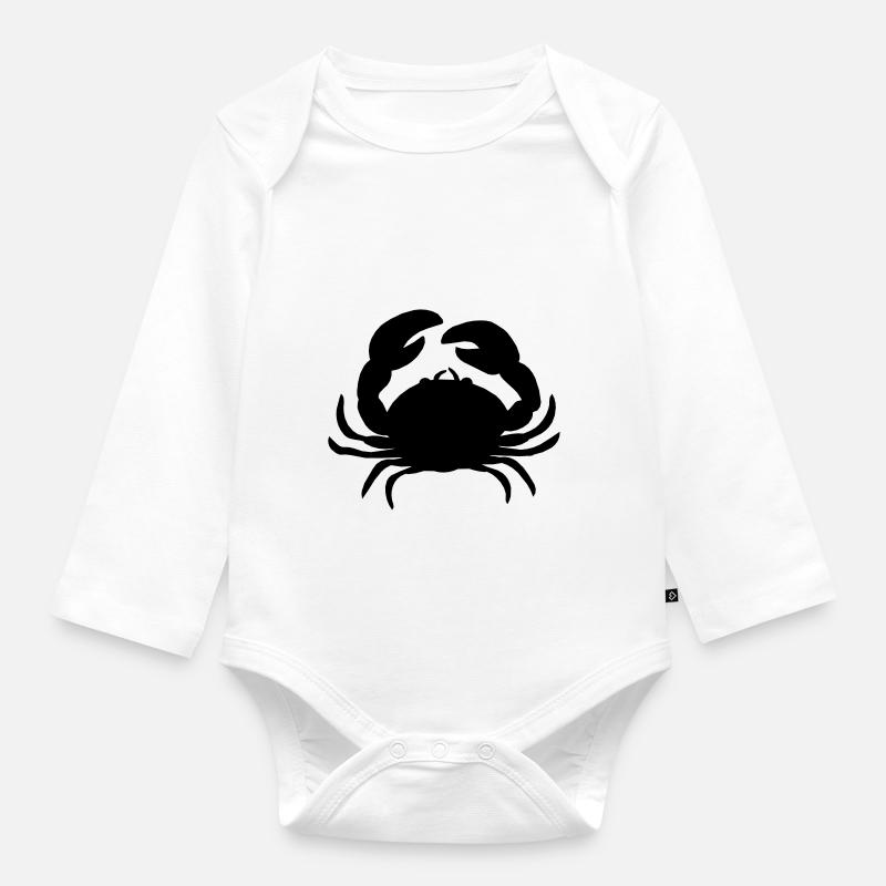 crab - Baby Bio-Langarm-Body - Weiß