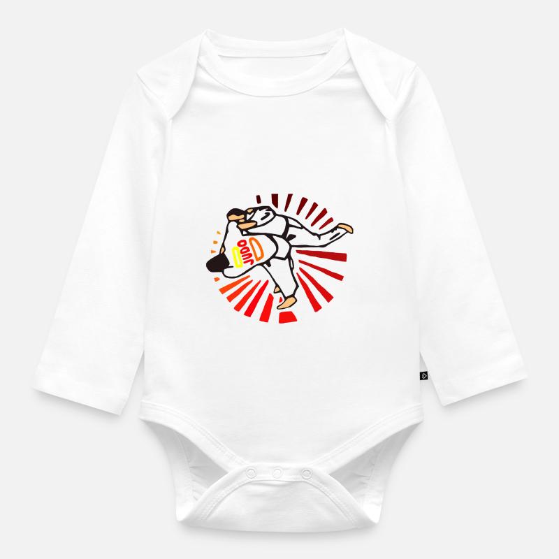 judo - Body Bébé bio manches longues - blanc