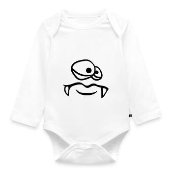 gesicht kopf monster lustig boese gefaehrlich clip - Baby Bio-Langarm-Body - Weiß - Vorne