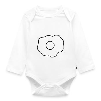 kontur oben spiegelei essen lecker hunger kochen b - Baby Bio-Langarm-Body - Weiß - Vorne
