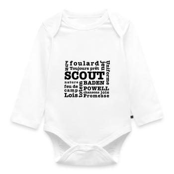 Scout Words - Organic Longsleeve Baby Bodysuit - white - Front