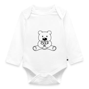 eat cookie biscuit hunger delicious nibble baer sues - Organic Longsleeve Baby Bodysuit - white - Front