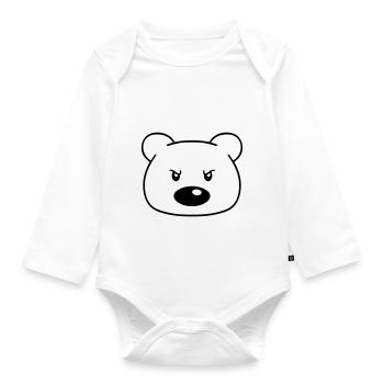 wuetend boese gemein blick aggressiv gefaehrlich b - Baby Bio-Langarm-Body - Weiß - Vorne