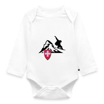 matterhorn zermatt Switzerland - Organic Longsleeve Baby Bodysuit - white - Front