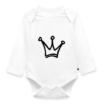 krone - Baby Bio-Langarm-Body - Weiß - Vorne