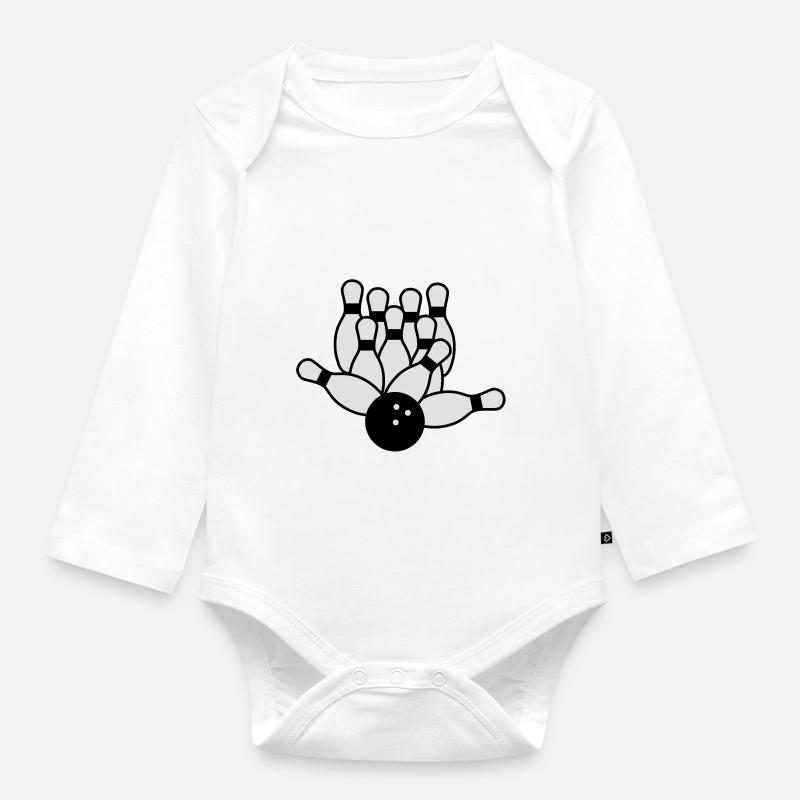 quilles - Body Bébé bio manches longues - blanc