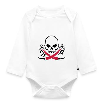Chilli skull - Baby Bio-Langarm-Body - Weiß - Vorne