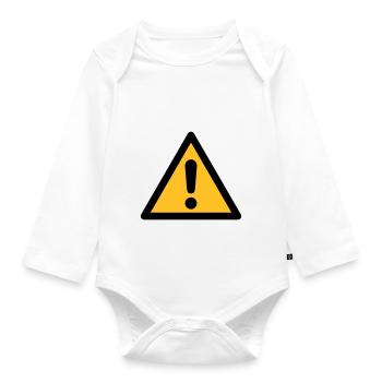 Hazard Symbol - General Danger (2-color) - Organic Longsleeve Baby Bodysuit - white - Front