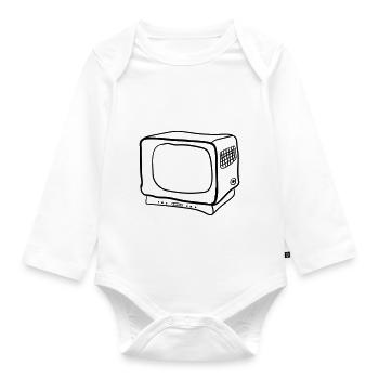 Old Television - Organic Longsleeve Baby Bodysuit - white - Front
