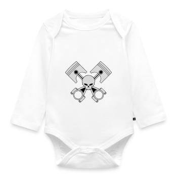 bikers engine - Baby Bio-Langarm-Body - Weiß - Vorne