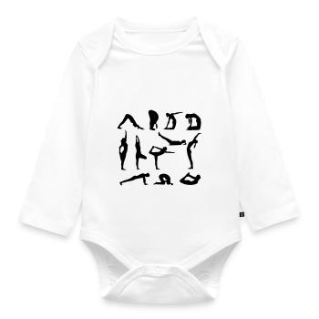 yoga figuren - Baby Bio-Langarm-Body - Weiß - Vorne