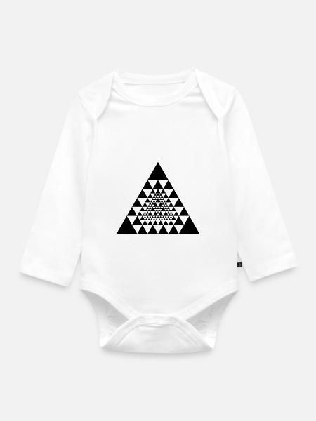 Azteken Inka Maya Dreieck Design - Baby Bio-Langarm-Body - Weiß