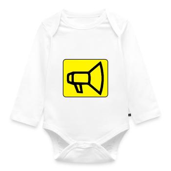 Megaphon - Baby Bio-Langarm-Body - Weiß - Vorne