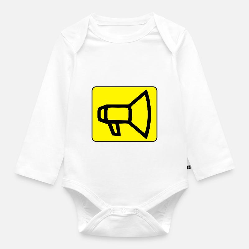 Megaphon - Baby Bio-Langarm-Body - Weiß