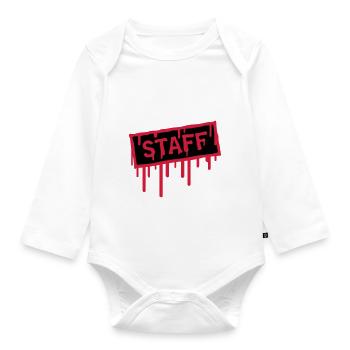 Staff Stamp - Organic Longsleeve Baby Bodysuit - white - Front
