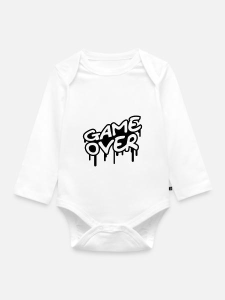 Game Over - Baby Bio-Langarm-Body - Weiß