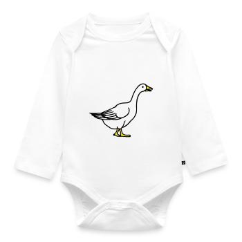 goose - Organic Longsleeve Baby Bodysuit - white - Front