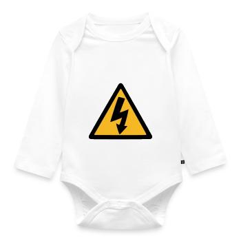 lightning thunder - Organic Longsleeve Baby Bodysuit - white - Front