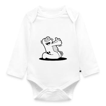 lustiges Yoga-Alphabet: das S - Body Bébé bio manches longues - blanc - Devant