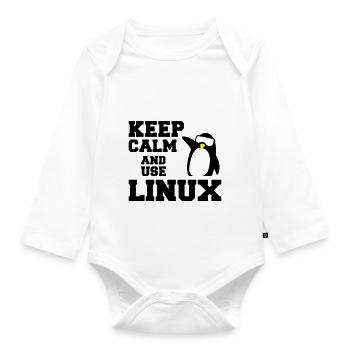 garder utilisation calme linux - Body Bébé bio manches longues - blanc - Devant
