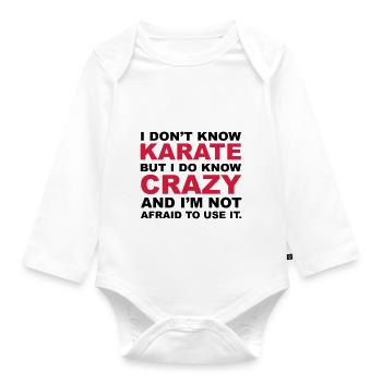 Crazy - Organic Longsleeve Baby Bodysuit - white - Front