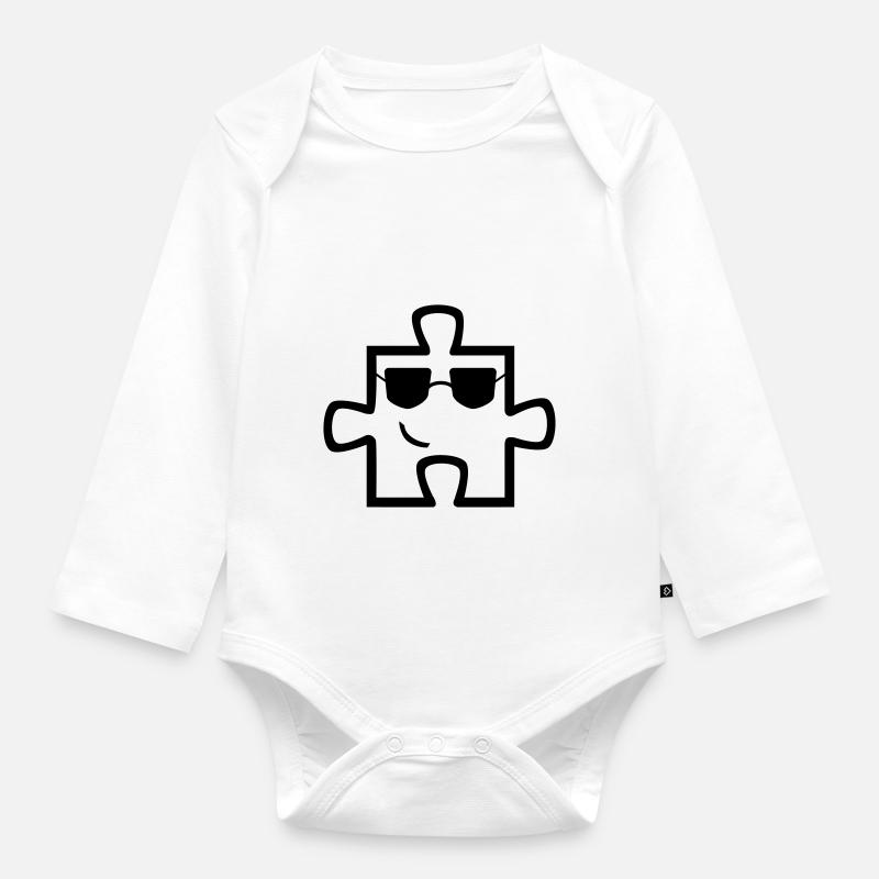 coolpuzzle - Baby Bio-Langarm-Body - Weiß