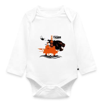 North Sea Tiger Oil Rig Platform Aberdeen - Organic Longsleeve Baby Bodysuit - white - Front
