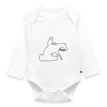 Sliding Stop Silhoutte Rand - Baby Bio-Langarm-Body - Weiß - Vorne