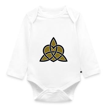 Celtic Heart Triquetra Trinity God Christ Spirit - Organic Longsleeve Baby Bodysuit - white - Front