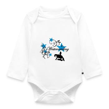 Westernriding Slider Tribal Sterne - Baby Bio-Langarm-Body - Weiß - Vorne