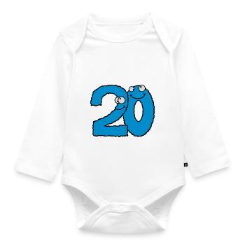 Funny 20 twenty comic monsters - Organic Longsleeve Baby Bodysuit - white - Front