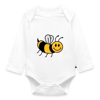 Mignonne douce petite abeille - Body Bébé bio manches longues - blanc - Devant