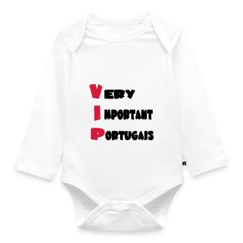 Very important _portugais - Body Bébé bio manches longues - blanc - Devant