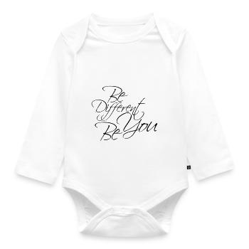 Be Different Be You Design - Baby Bio-Langarm-Body - Weiß - Vorne