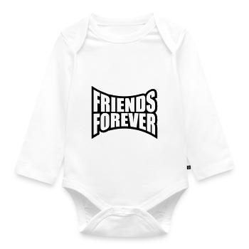 friends forever love party infinity team crew fr - Organic Longsleeve Baby Bodysuit - white - Front