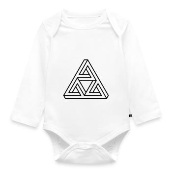 impossible triangle Dreieck Geek Geometrie Hipster - Baby Bio-Langarm-Body - Weiß - Vorne