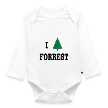 I heart Forrest - Organic Longsleeve Baby Bodysuit - white - Front