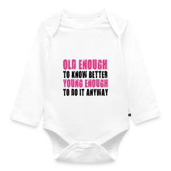 Best Birthday Shirt - Funny Quote - Baby Bio-Langarm-Body - Weiß - Vorne