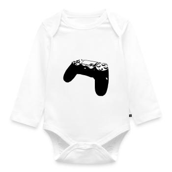 controller - Organic Longsleeve Baby Bodysuit - white - Front